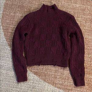 & Other Stories Small Deep Burgundy Turtleneck Sweater